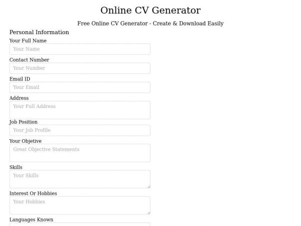 onlinecvgenerator.info